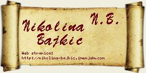Nikolina Bajkić vizit kartica
